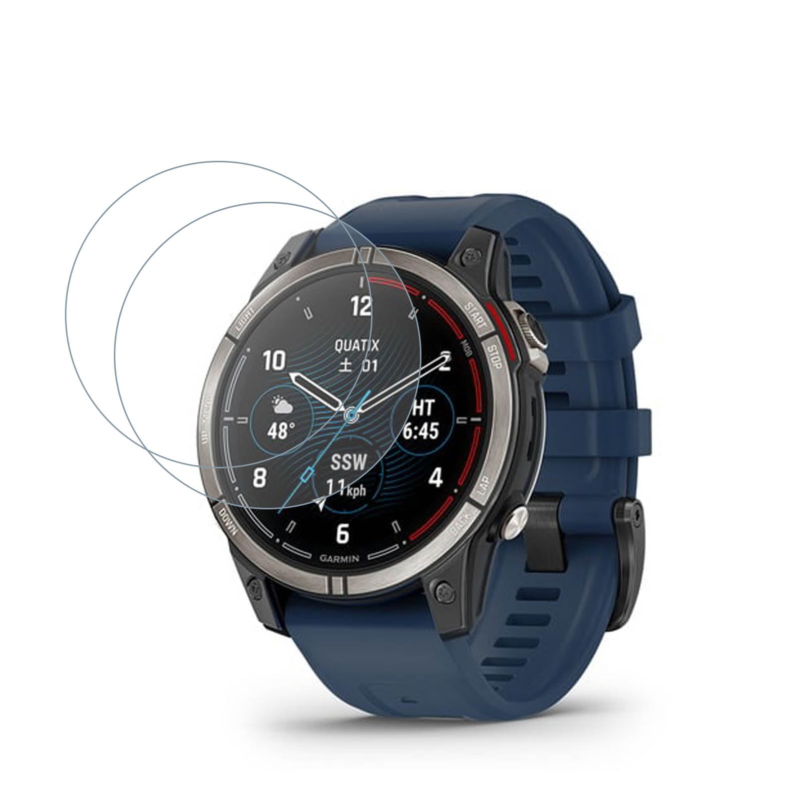 Amazon | 【2枚セット】 For Garmin Quatix 7 Pro 1.3型 ガラス 