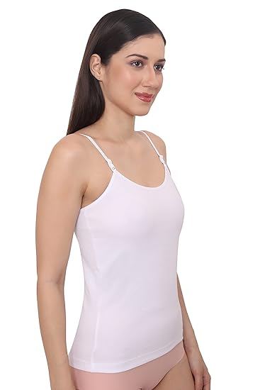 Ritu Creation Women Cotton Lycra Non Padded Non Wired Adjustable Spaghetti Strap Tank top Camisole, Size- M-2XL