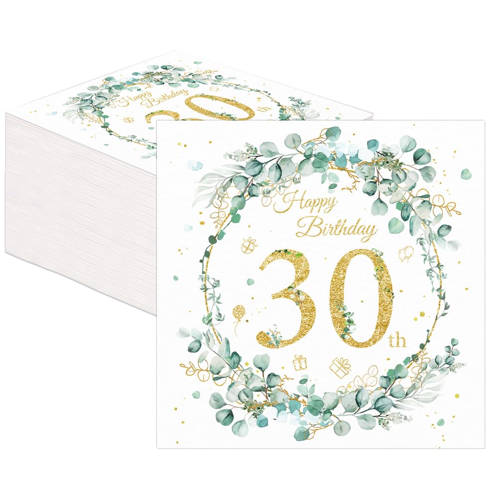 Pack of 80 Napkins for 30th Birthday, 30th Birthday Decoration, Table Decoration — image 1