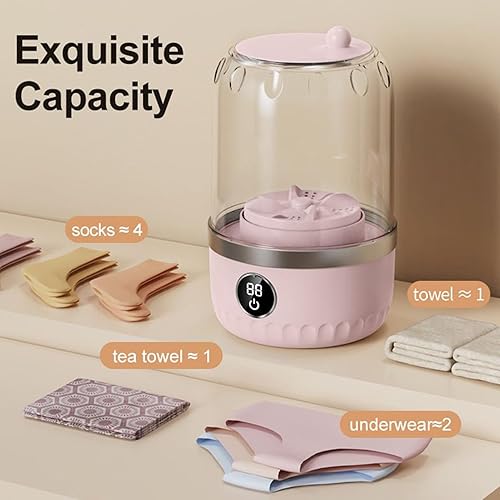 Miniatura 4 de Lavadora portátil - Lavadora pequeña Arandelas portátiles Máquinas de lavandería Miini de 1L Ropa Lavanderías Electrodomésticos de tela para