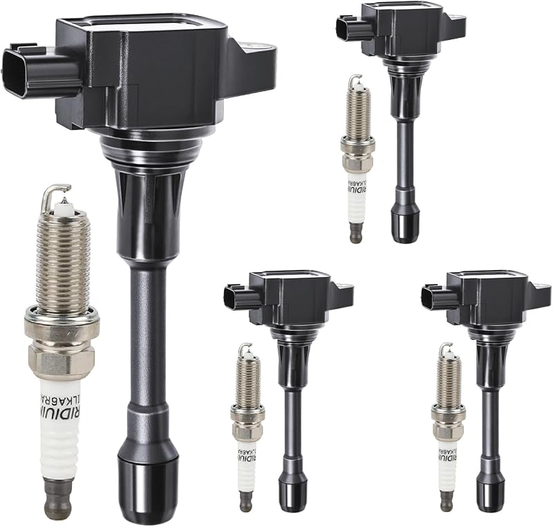 Bobinas de ignição Motorevo UF549 com velas de irídio para Nissan e Chevrolet – Kit com 4 unidades