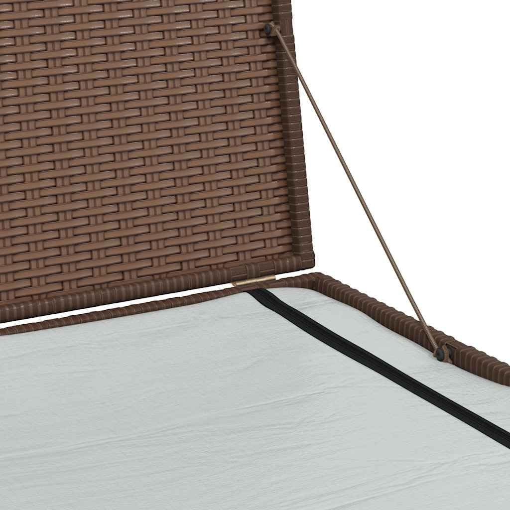 vidaXL Skrzynia ogrodowa, brązowa, 150 x 100 x 100 cm, rattan PE