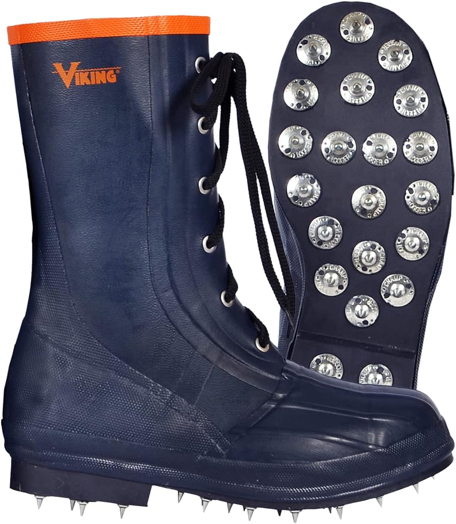 Viking Men's Spiked Forester Caulked Soft Toe Rubber Work Boots