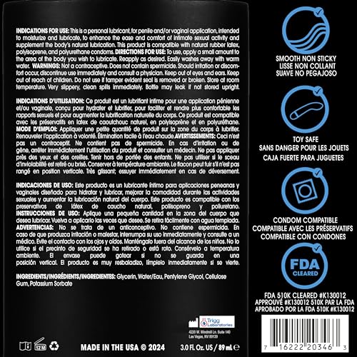 Wet WET-20346 Original Water Based Lube 3 Ounce Premium Personal Lubricant, Long Lasting Formula For Condom Safe Vegan Ph Balanced Hypoallergenic And Paraben Free Intimacy thumb #1