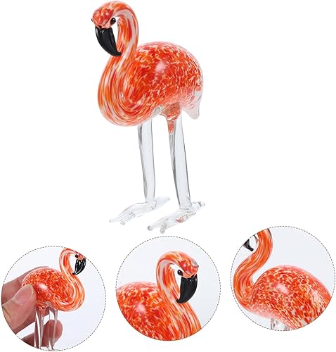 Miniatura 6 de Decoración de flamenco Ornamento de vidrieras Cristal Flamingo Modelo Escritorio único Dec