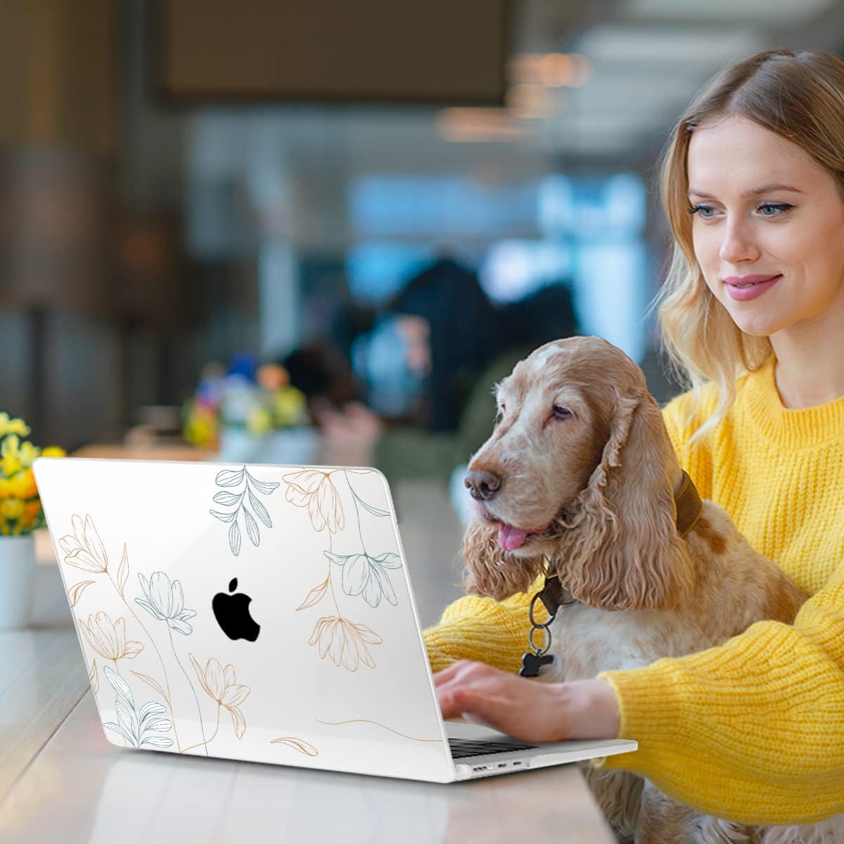 MEEgoodo Case for MacBook Air M4/M3/M2 13.6 inch 2025 2024 2022, Fit Model A3240 A3113 A2681, Compatible with MacBook Air 13 inch, Laptop Hard Shell Case with Keyboard Cover, Engraving Floral | 2025 2024 2022, with Keyboard Cover, Engraving Floral - Image 7