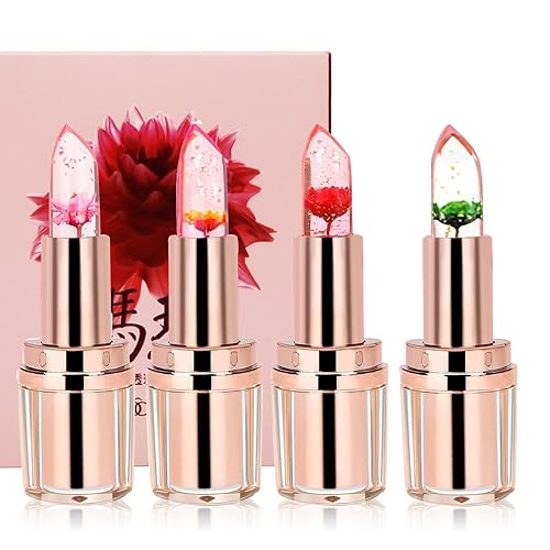 Miniatura 3 de Lápiz labial - Lápiz labial de gelatina transparente, barra de labios Blam Crystal Flower Jelly Lipstick, bálsamo labial nutritivo de larga