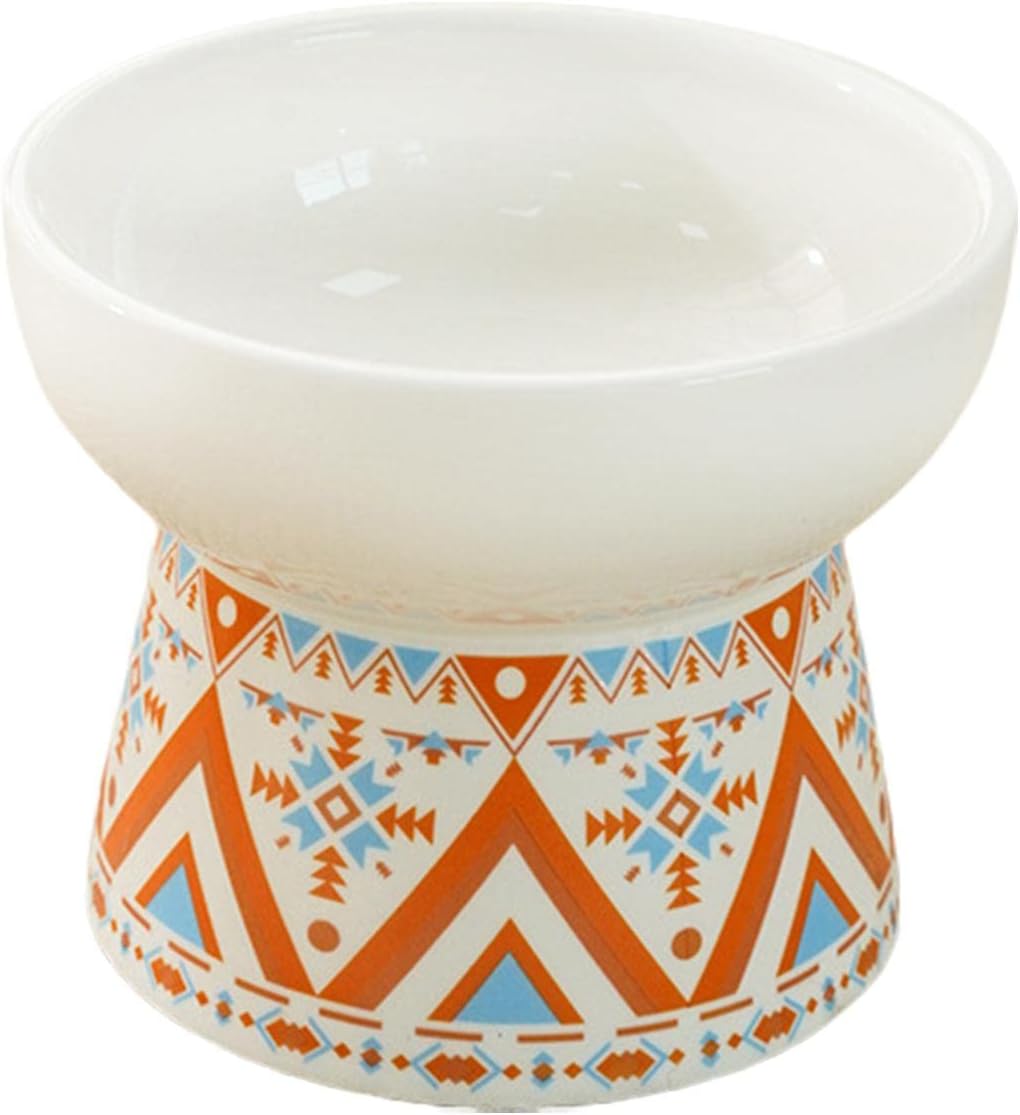 Raised Cat Food Bowls Feeding Station Elevated Pet Feeder and Waterer for Kitten, Style C