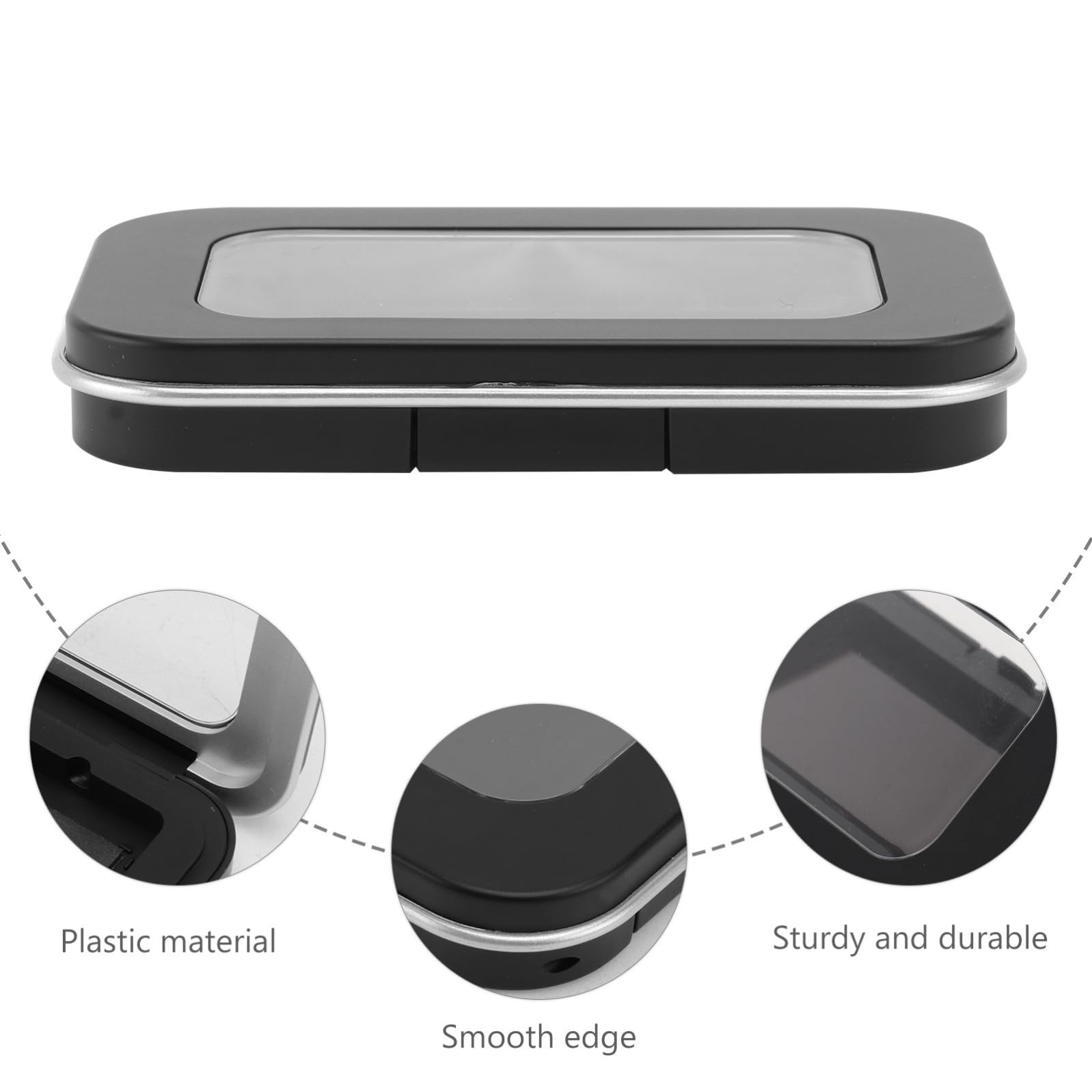 Alipis 2 Pezzi Scatola Ombretti Magnetica, Contenitore Ombretti Vuoto 2 Scomparti, Plastica Nera, per DIY Cosmetici e Conservazione Make-up, Uso Domestico Quotidiano