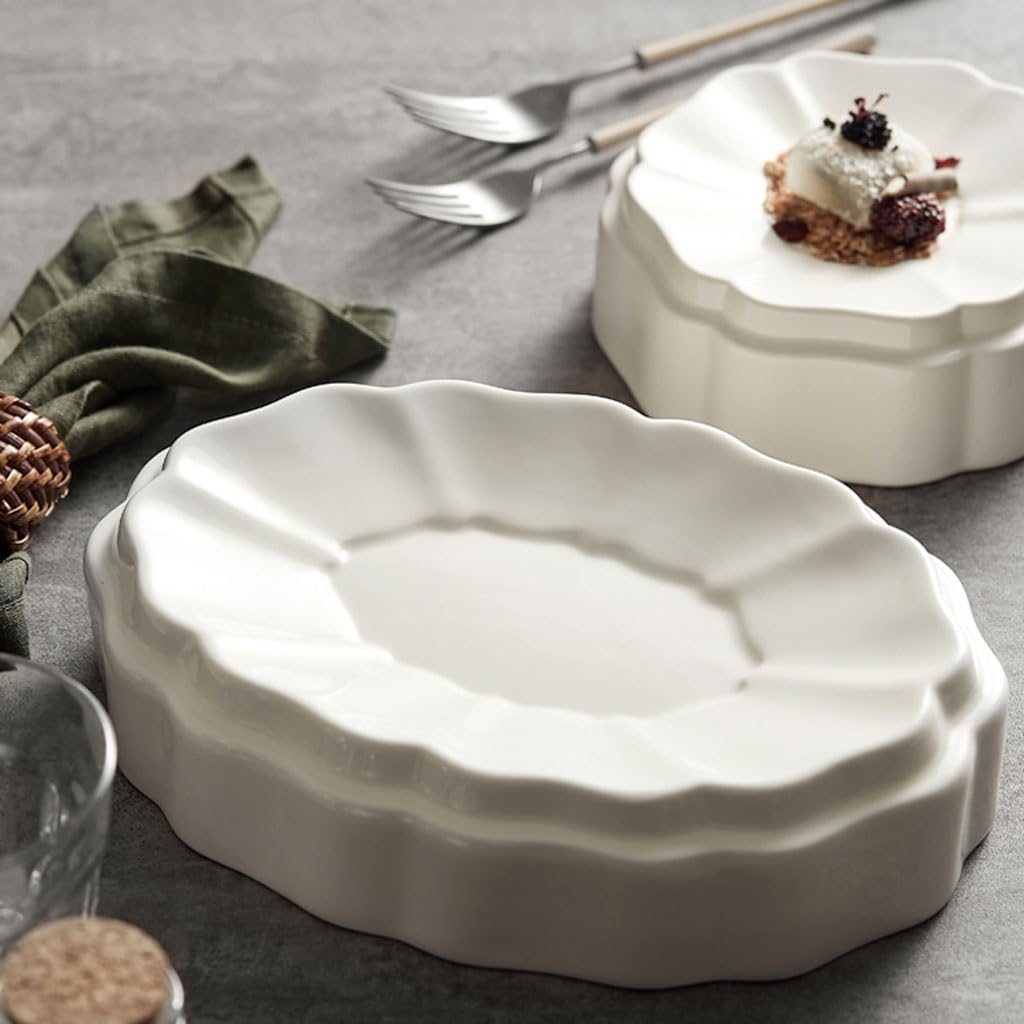 Forniture Per Feste Piatto speciale piatto freddo Hotel Stoviglie irregolari Piatto Ristorante Club Snack Piatto da dessert Piatti Della Festa (Size : L)