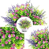 【Flores Artificiales Decoración Ideal】 Puede ajustar la forma de las flores falsas de adecuadas para restaurantes, dormitorios, cafeterías, balcón, sala de estar, mesa de comedor, alféizar de la ventana, cesta de flores, Interior y exterior en cualquier lugar que desee un toque de verdor, Flores Artificiales pueden proporcionarle el efecto decorativo ideal traer colores vivos a su vida.