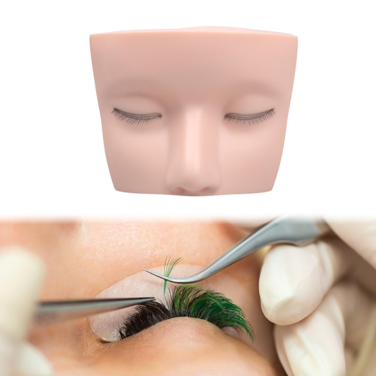 Wimpern Übungskopf, Kosmetikpuppe für Wimpernverlängerung, Trainingsgesicht für Stylisten, Weiße Haut