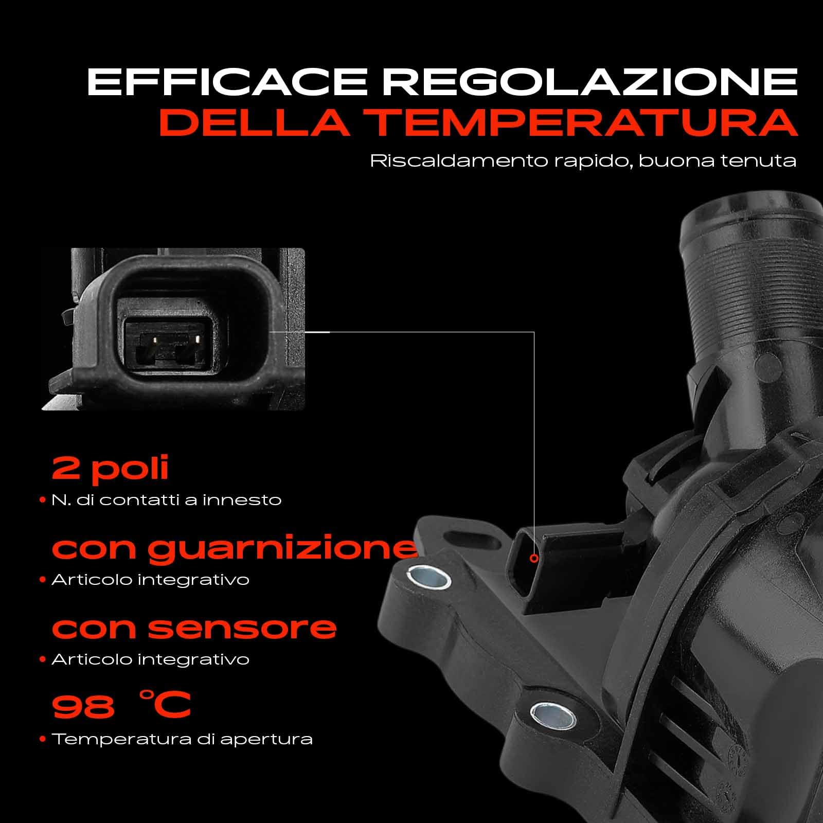 Frankberg Termostato del liquido di raffreddamento 98°C 2 Poli 110609301R | Compatibile con: C.a.p.t.u.r II HF, Jogger RK, Arkana I LCM LDN, M.e.g.a.n.e IV Hatchback B9A/M/N, S.a.n.d.e.r.o III