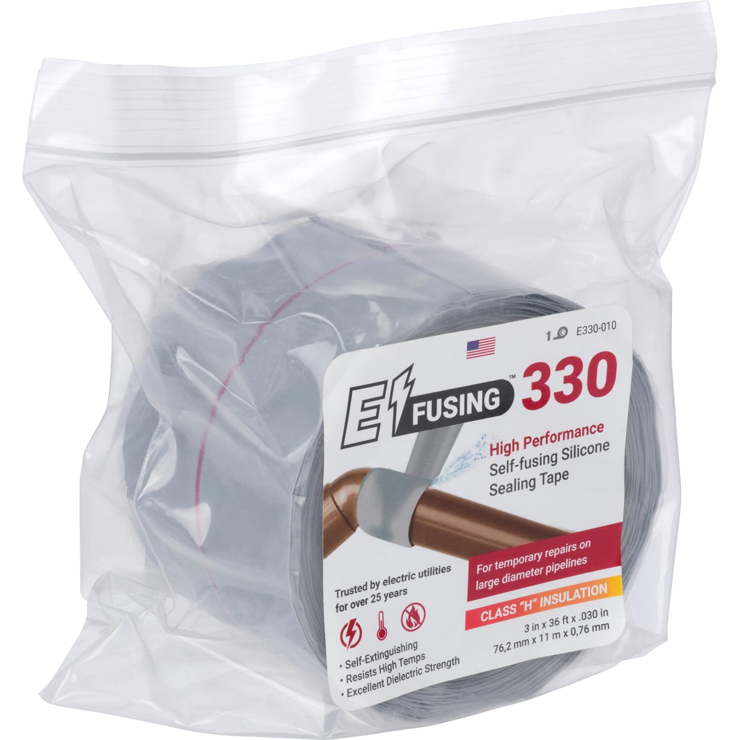 E/Fusing 330 - Cinta de Sellado de Silicona de Alto Rendimiento Autofusible, Sellador Fugas Agua