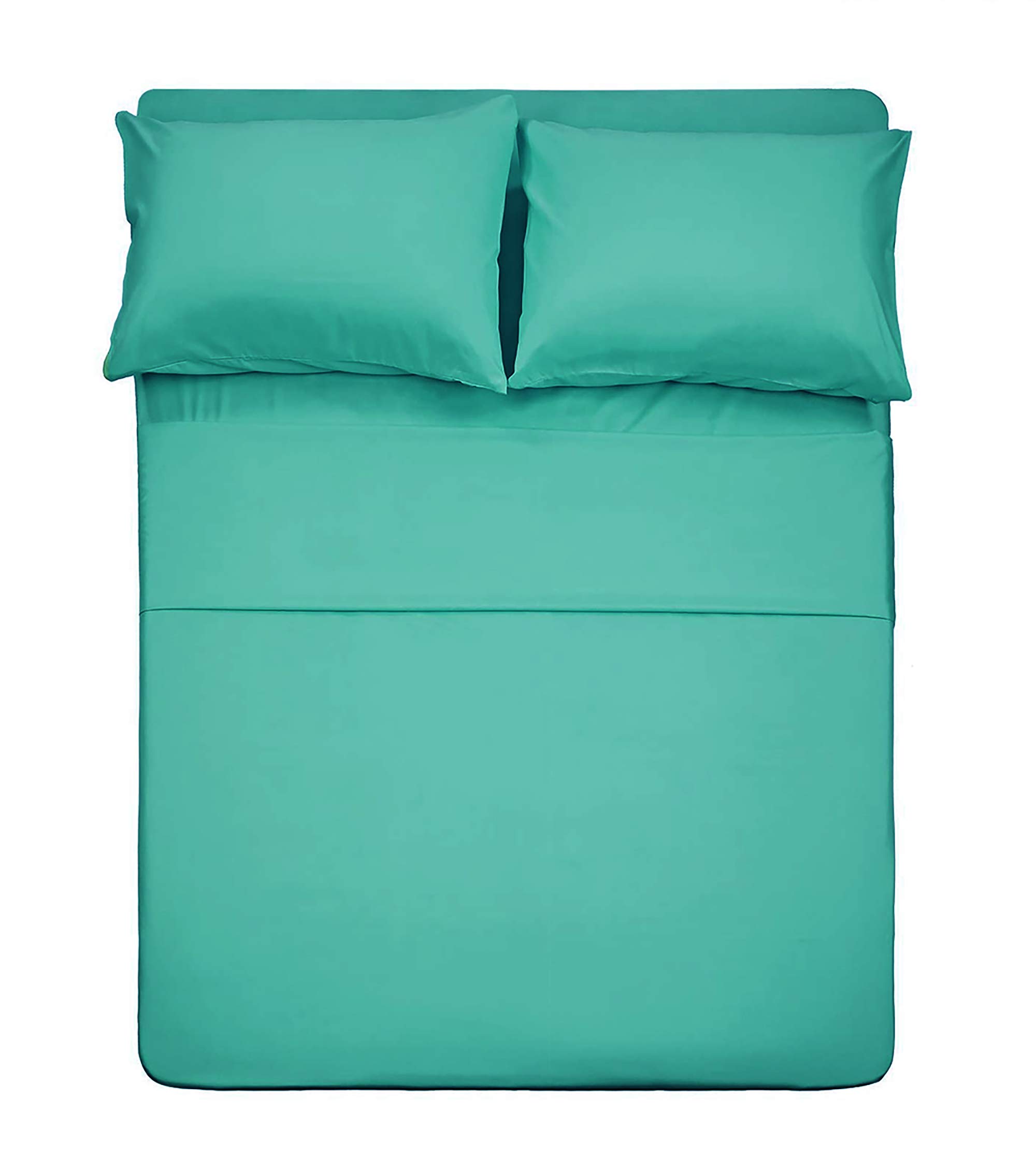 Best Season 4 Piece Bed Sheet Set (Queen Size Turquoise) 1 Flat Sheet,1 Fitted Sheet and 2 Pillow Cases,100% Brushed Microfiber 1800 Luxury Bedding,Deep Pockets,Extra Soft &amp; Fade Resistant