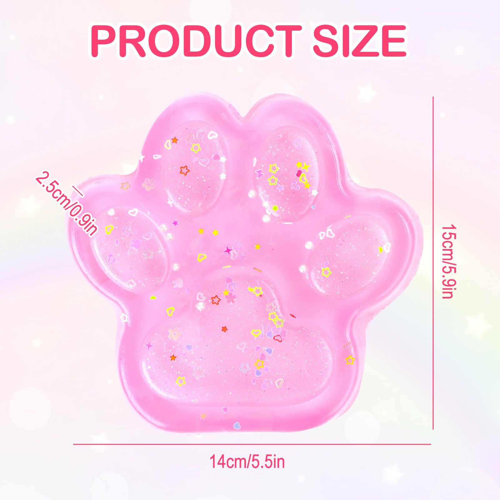 Jouet Sensoriel Patte Chat Squishy Patte De Chat Anti-stress - Jouet Sensoriel 7x6.5cm Pour Enfants Et Adultes, 5 Couleurs Gadget Relaxation
