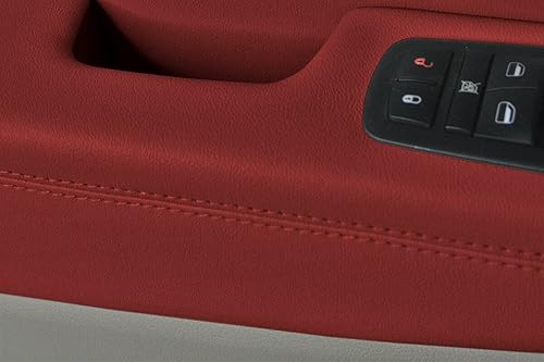 Miniatura 3 de Cubierta del panel de la puerta del reposabrazos de cuero PVC color rojo hecho para Jeep Grand Cherokee 2011-2019