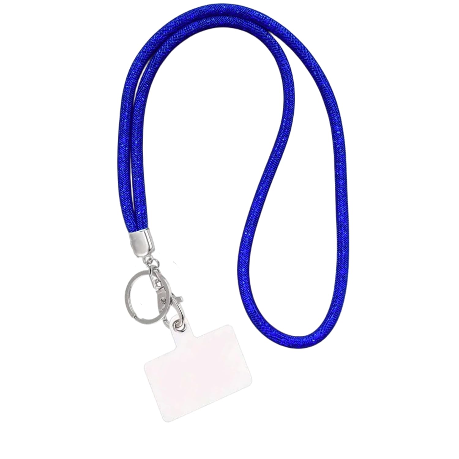 Fashion 31.5" Sparkle Crystal Neck Lanyard,Exclusive Bling ID Badge Holder,Rhinestone Work Name Card Holder,Bonus (1PC) (Royal Blue)
