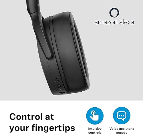 Miniatura 5 de Sennheiser Auriculares inalámbricos HD 450SE Bluetooth 5.0 negros con Alexa incorporada, cancelación activa de ruido, duración de la batería de 30