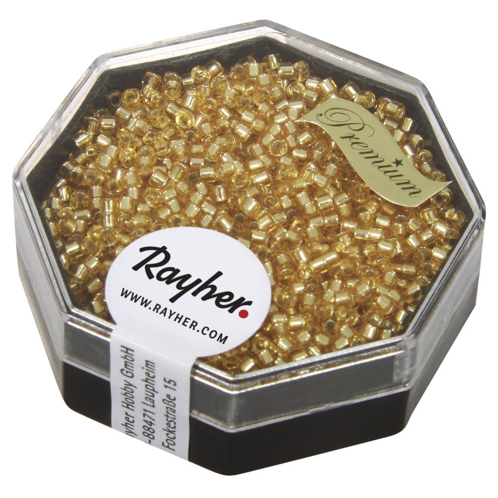 Hobby 14762807 DELICA Rayher-rocailles, 1.6 mm diameter with silver fitting 6 G, Light Topaz