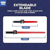 Vista 4 de TOY Life Sable iluminado – Paquete de 3 sables de iluminación, espada de sable de luz extensible y plegable, juego de juguetes de sable con sonido