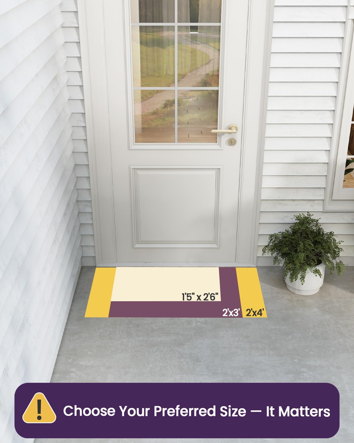 DEXI Front Door Mat Outside Entrance, Heavy Duty Non Slip Low Profile Doormat for Entryway, Trap Dirt and Moisture Welcome Mats, Easy Clean, Patio, Garage, 3x2, Brown - Image 2