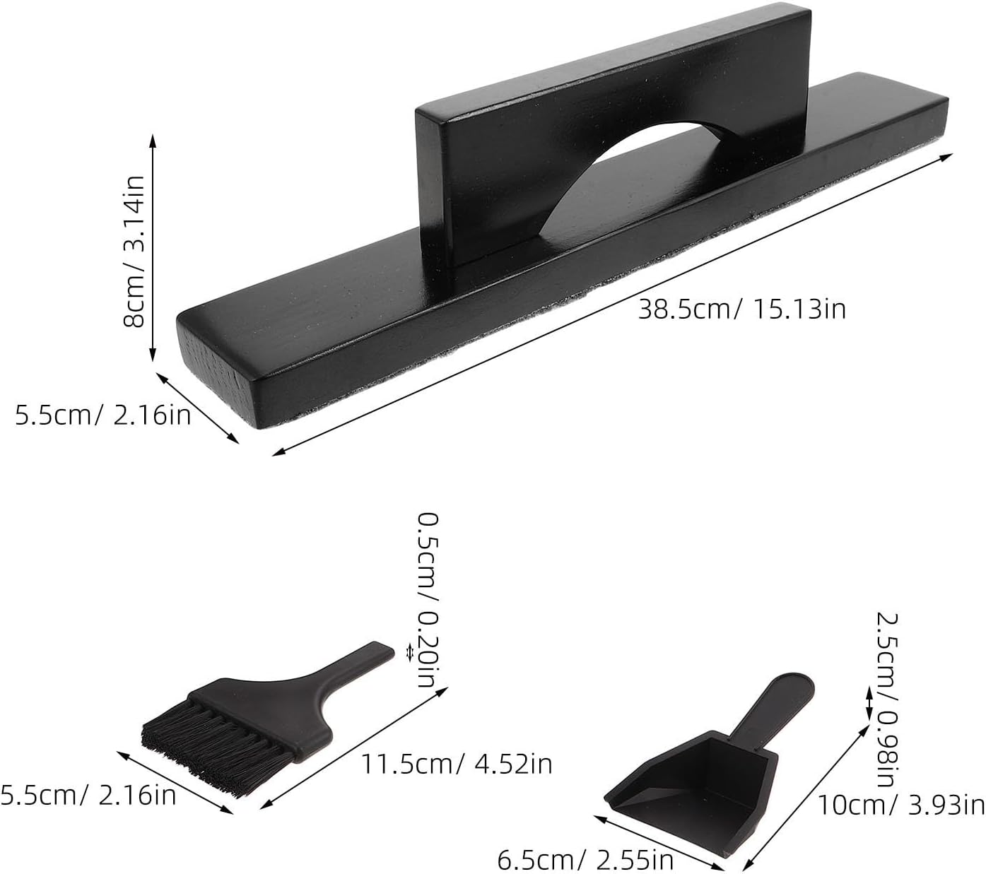 Holibanna Shuffleboard Table Broom and Dustpan Set for Efficient Cleaning with Solid Wood and Sturdy Plastic Materials, for Household Game Rooms and Tabletop Shuffleboard Accessories