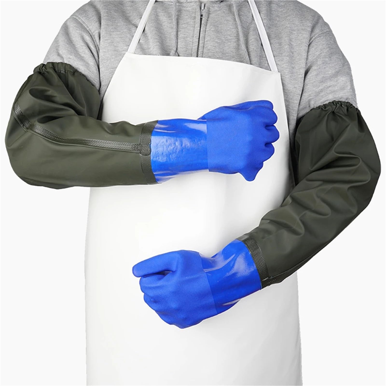 Guantes Jardineria Guantes impermeables de protección laboral, guantes alargados y gruesos, antideslizantes, resistentes al desgaste, de manga larga, for jardinería, pintura for el hogar