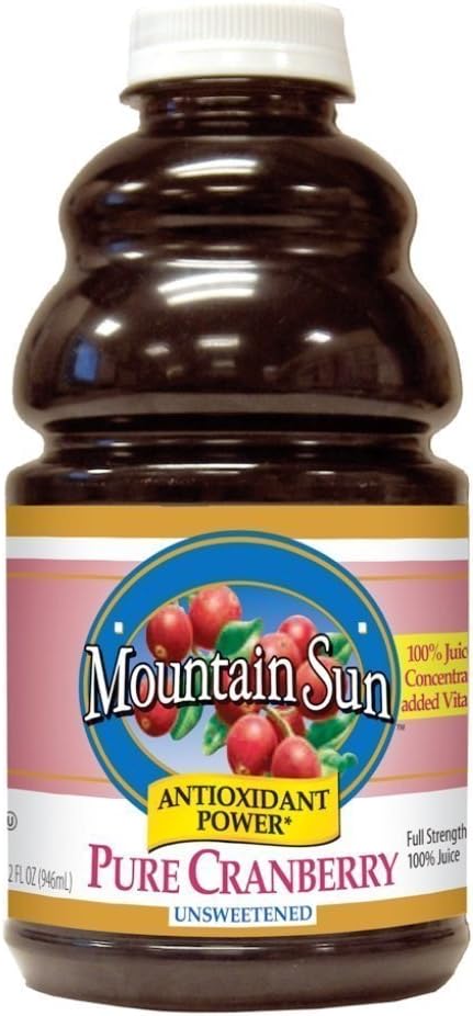 Mountain Sun Pure Cranberry Juice, Unsweetened, 32 Ounce (Pack of 12)
