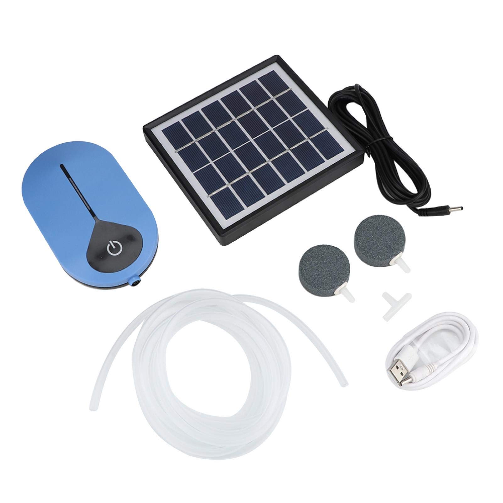 Pompa a Fontana di Ossigeno Solare, Kit Pompa sommergibile per irrigazione ad energia Solare con Tubo di Ossigeno per Acquario e Pietra a Bolle d'Aria,