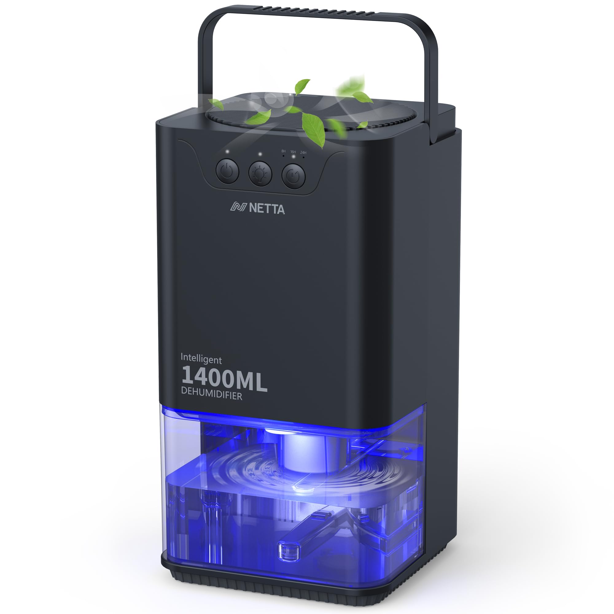 NETTA Dehumidifiers for Home Damp 1400ml Dehumidifier with Ultra Quiet & Auto Shut off 3 C...