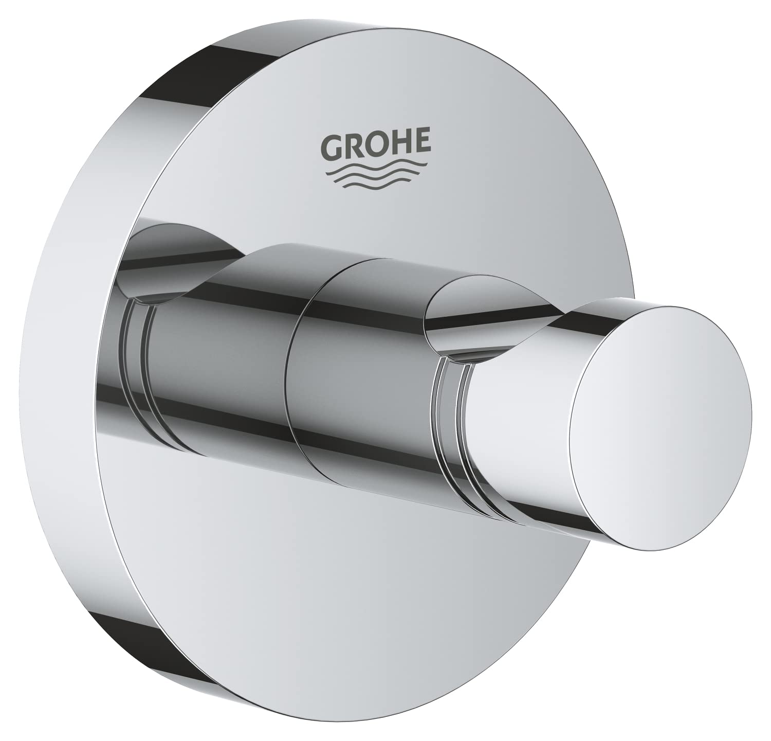 GROHE Start, Bademantelhaken ohne Bohren (Handtuchhalter mit verdeckter Befestigung, zum Kleben oder Bohren, mit Schrauben und Dübel, ohne Kleber), chrom, 41173000