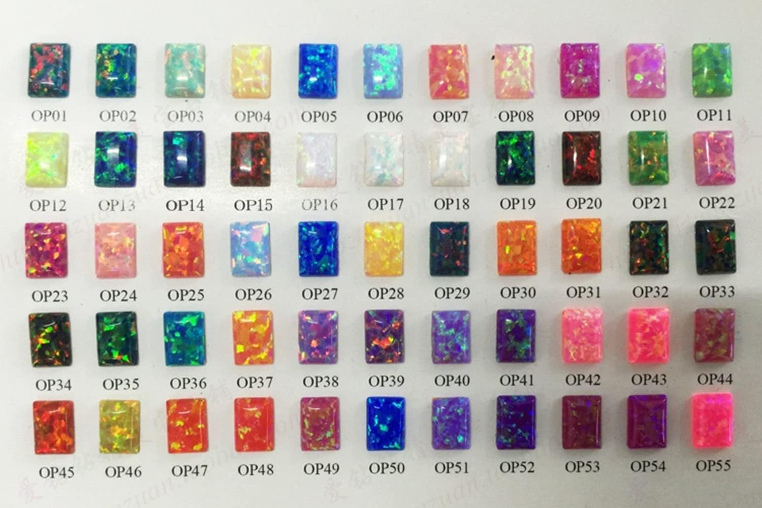 FY Round Flat Back 3-10mm Color OP16 Synthetic Opal Loose Stone Cabochon for Jewelry Making (OP16-6mm 20pcs)