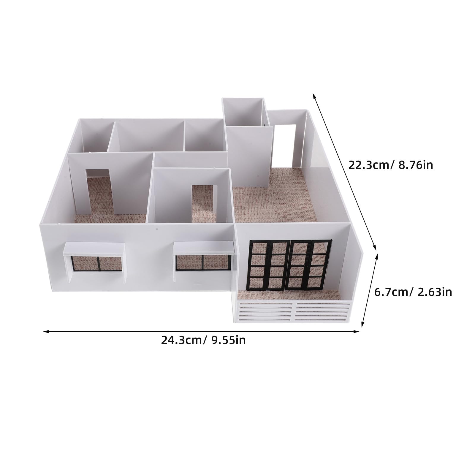 1 Set Maqueta de Edificio 1:50 Casa Residencial Moderna de Pueblo, Arquitectónica Ensamblada para Diorama de Maqueta de Tren (Apartamento Pequeño H)