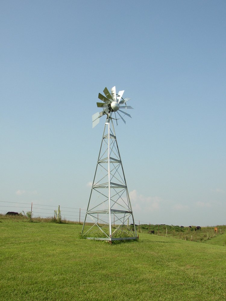 Outdoor Water Solutions OWMS0016 20-Feet Ornamental Galvanized 3-Legged Windmill Complete with Windmill Assembly