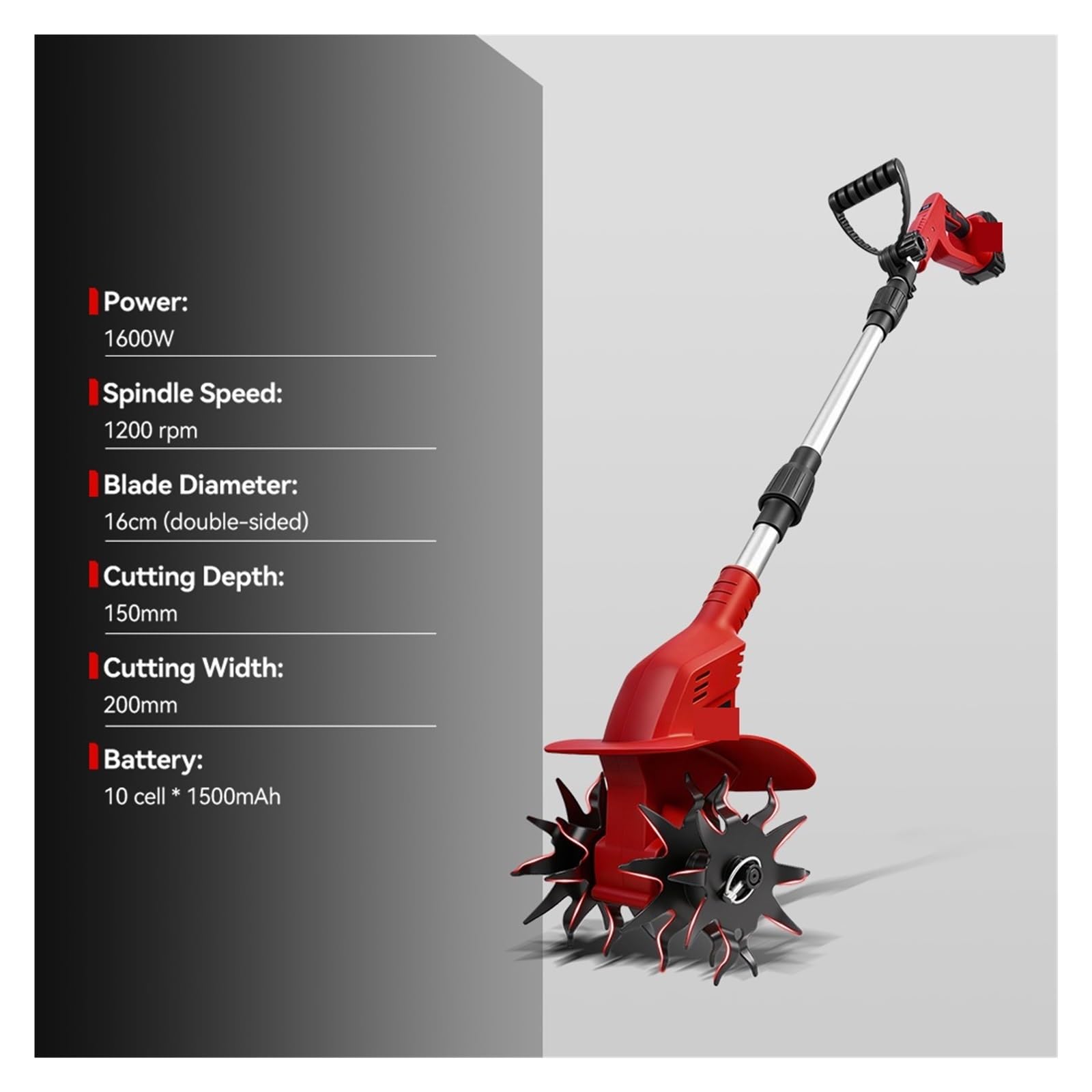 Coltivatore Elettrico Senza Spazzole A Motozappa 15CM Tosaerba Cordless Scarificatore Attrezzo Da Giardino For Perno Batteria Potente Ed Efficiente