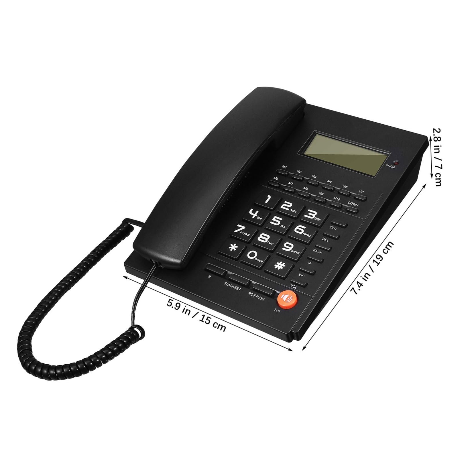 Happyyami Telefono Scrivania per Ufficio e Anziani con ID Chiamante Selezionabili e Volume Design Ergonomico e Confortevoli per Casa e Hotel