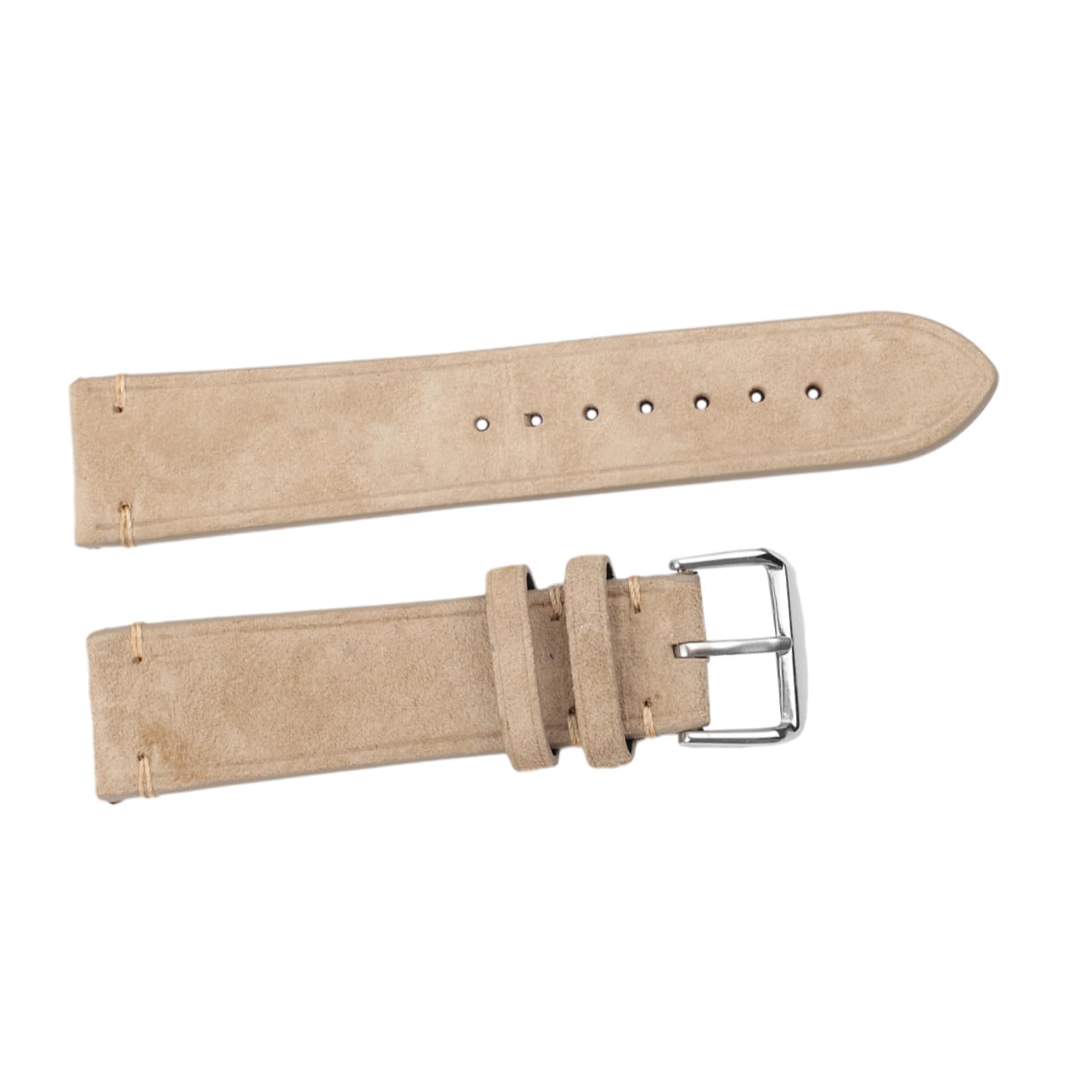 Beiges 20mm Uhrenarmband aus Rindsleder, Handgefertigt, Retro Stil