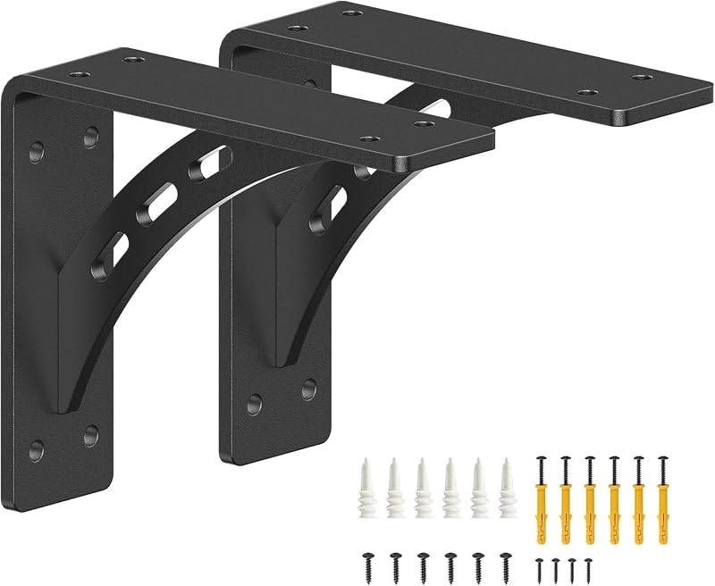 Soportes para estantes resistentes de 6 x 5 pulgadas, soportes para repisa de metal de aleación de primera calidad (juego de 2) Soportes para repisa de chimenea - Soporte para encimera (6 x 5 pulgadas)