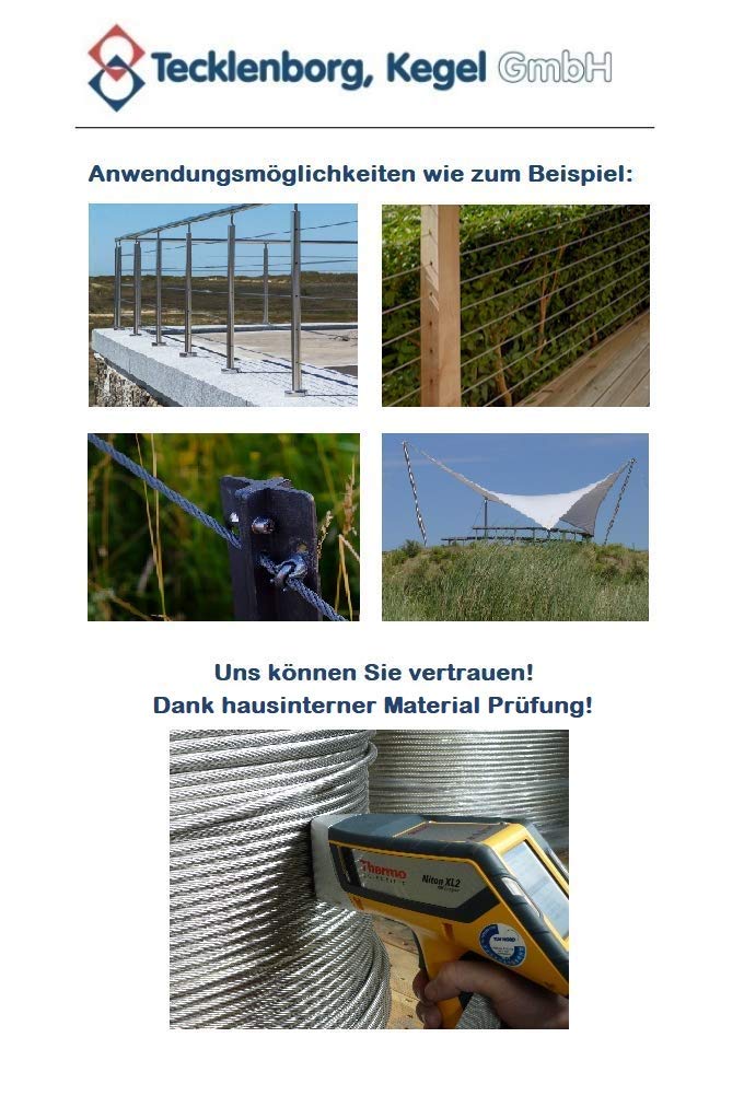 Edelstahlseil 7x7, 2mm Ø mit PVC (klar) auf 3mm ummantelt, 250m Nutzlänge