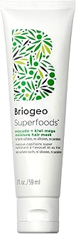 Briogeo Superfoods Avocado + Kiwi Mega Moisture Mask, Protein-Free, Deep Hydration, Enhance Shine, Moisturizing Mask for Dry Hair, Lock In Moisture, Vegan, Cruelty-Free