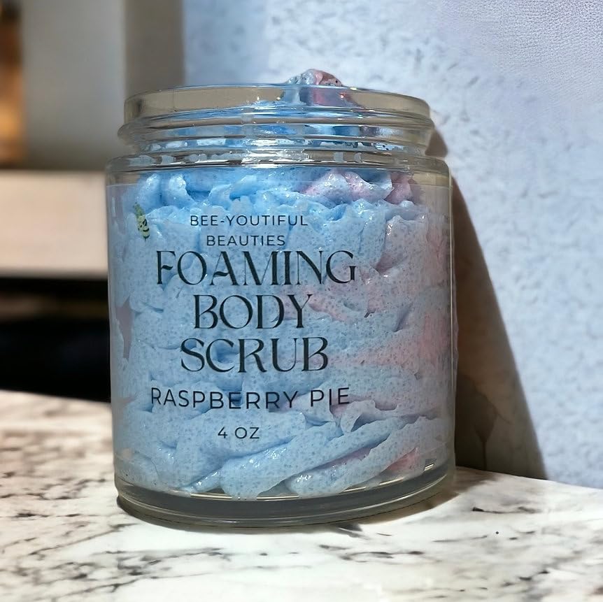 Raspberry Pie Foaming Body Scrub Exfoliating Moisturizing Hydrating Body Scrub Skin Care for Men Women Healthy Youthful Glow