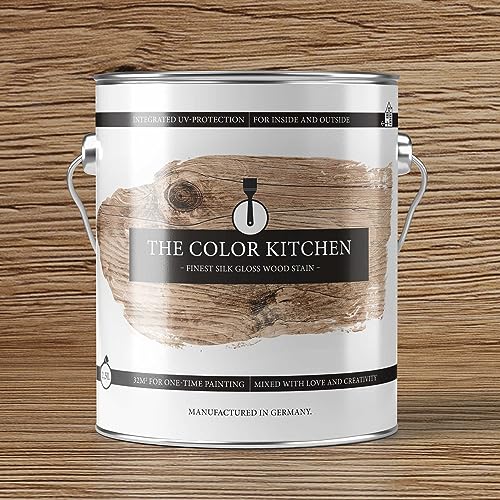 A.S. Création THE COLOR KITCHEN Vernice per legno di alta qualità, resistente alle intemperie, per interni ed esterni, tonalità di quercia, lucida per una protezione ottimale del legno, 2,5 l per 35