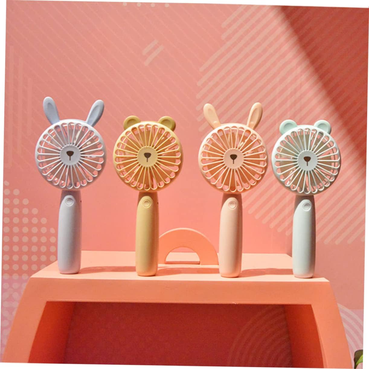 Hand Held Fans 1pc Handheld Shape for Rechargeable Portable Compact Design Girls Size USB Fan Mini Usb Fans fan (Color : Beige, Size : 22.5X8.6CM)