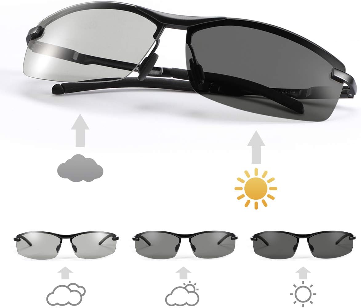YIMI Men Photochromic Polarized Sports Sunglasses Cycling Fishing Driving Glasses UV Protection Eyeglasses Anti Glare Eyewear - Image 2