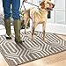 DEXI Front Door Mats for Entryway, Non Slip Washable Low-Profile Entry Doormat, Absorbent Resist Dirt Inside Floor Entrance Mat, Patio, 32x48, Brown