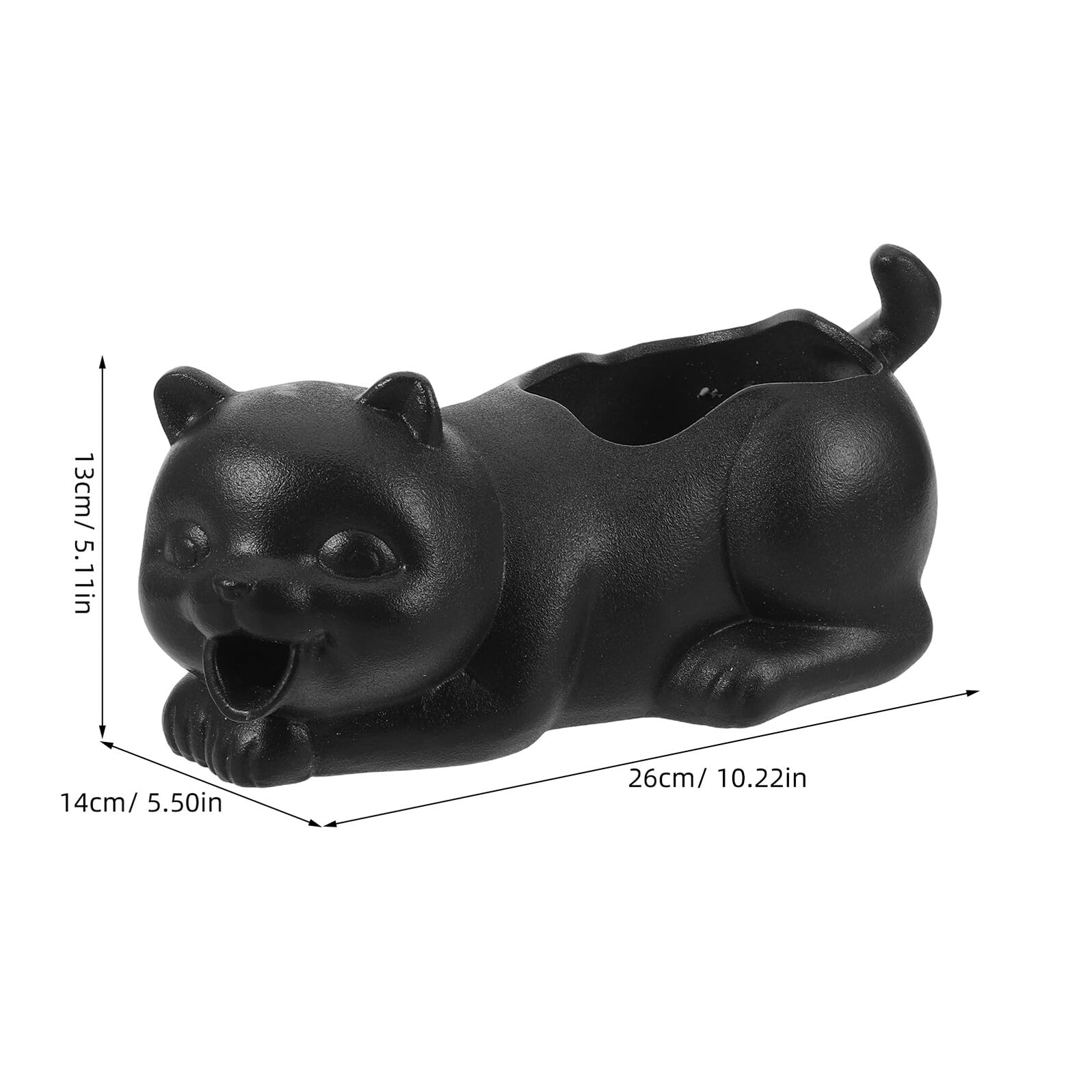 Ceramiczny Dyfuzor Wodny Do Akwarium z Figurką Czarnego Kota Dekoracja Do Oczek Wodnych i Akwariów Słodkowodnych Ozdoba Ogrodowa i Ornament Poprawiający Natlenienie Wody