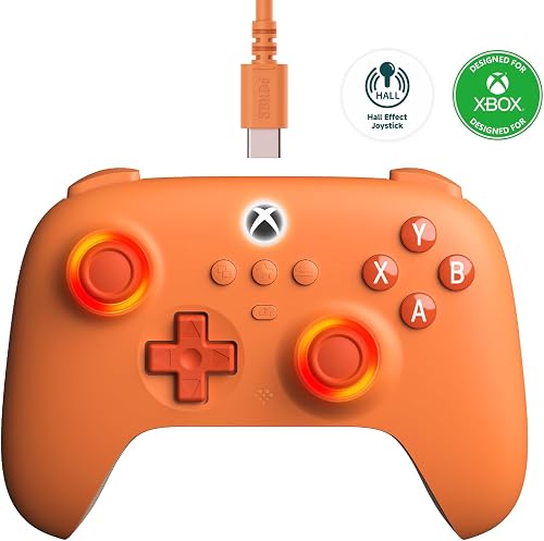 8BitDo Ultimate Wired Xbox Gaming Controller, Orange