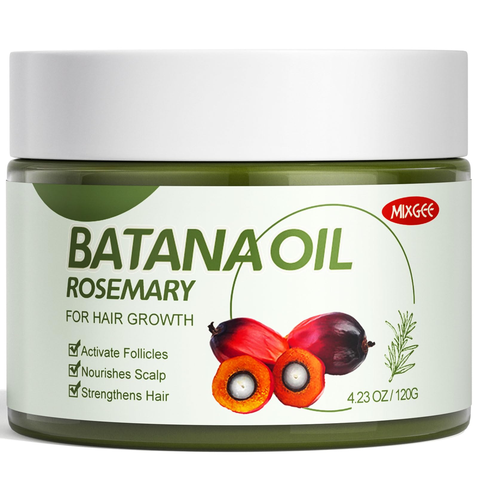 Mixgee Batana Oil Balm for Hair Growth & Thickness, Natural Formula With Batana & Rosemary Oil & Biotin, Promotes Scalp Health for Thicker, Fuller Hair(4.23 OZ)