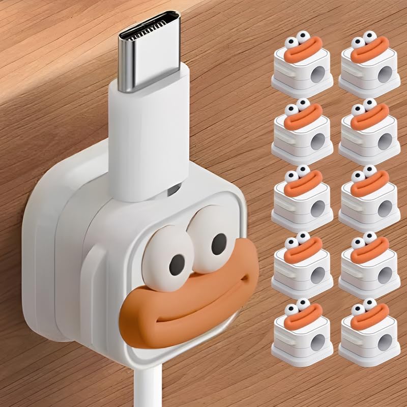 10pcs clamp bracket, magnetic wire shock-absorbing silicone clamp, suitable for office desks, walls, bedside tables, cars, homes, offices, white